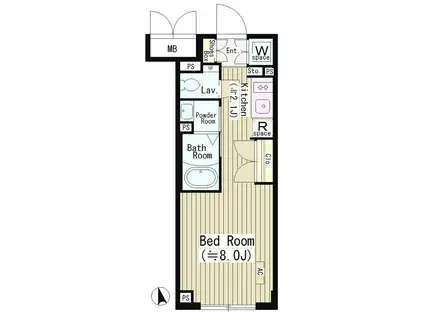 CENTENARIO市谷二十騎町(1K/3階)の間取り写真