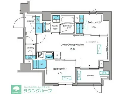 ブラウ大森(2LDK/1階)の間取り写真