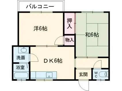 フラット松江(2DK/2階)の間取り写真