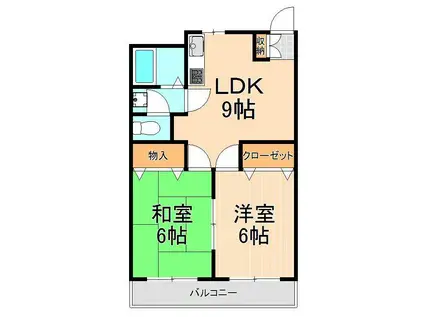 バルビゾンHOUSE(2LDK/1階)の間取り写真