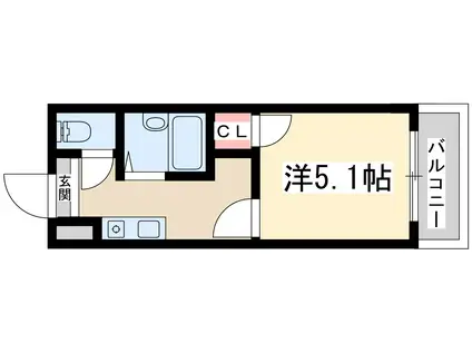 マンションパルス(1K/3階)の間取り写真