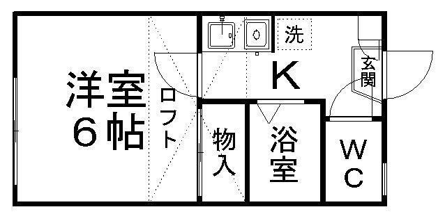 エコステージ鶴ケ谷(1K/1階)の間取り写真
