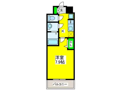 TOYOTOMI STAY PREMIUM 難波元町(1K/5階)の間取り写真