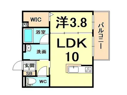 PALACIELO(1LDK/3階)の間取り写真