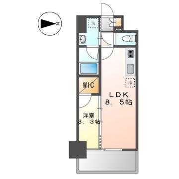 S-RESIDENCE烏森AUREATE(1LDK/7階)の間取り写真