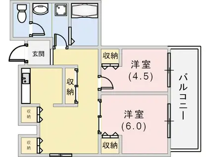 昭和レジデンス(2DK/2階)の間取り写真