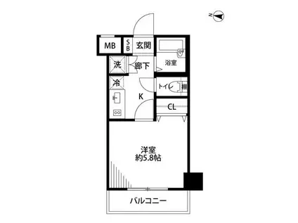 ラグジュアリーアパートメント本郷(1K/5階)の間取り写真