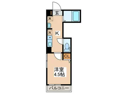 MELDIA犬蔵A(1K/1階)の間取り写真