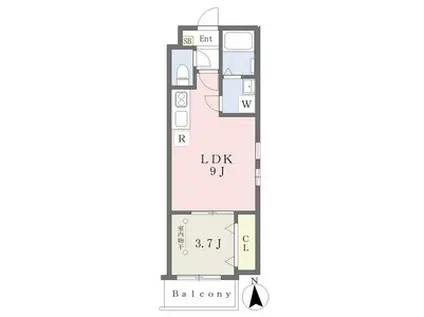 大旺スクエア(1LDK/1階)の間取り写真