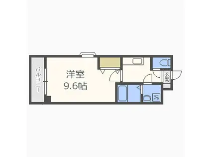 ハセビエント(1K/4階)の間取り写真