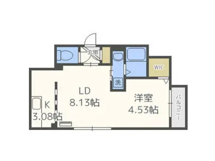 CIEL ノース22(1LDK/3階)の間取り写真