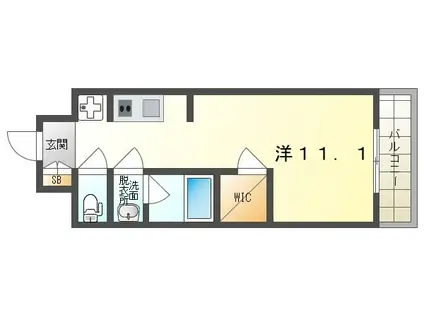 ウエリスアーバン守口(ワンルーム/5階)の間取り写真