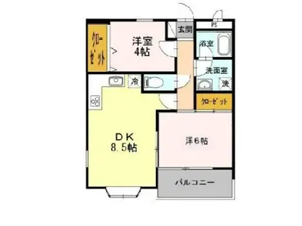 エステート西府中(2DK/3階)の間取り写真