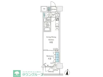 フロンティアレジデンス錦糸公園(1LDK/6階)の間取り写真