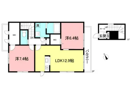 ベルピア(2LDK/2階)の間取り写真