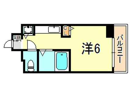YKハイツ松の内(ワンルーム/5階)の間取り写真