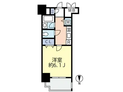グランヴァン両国II(1K/6階)の間取り写真