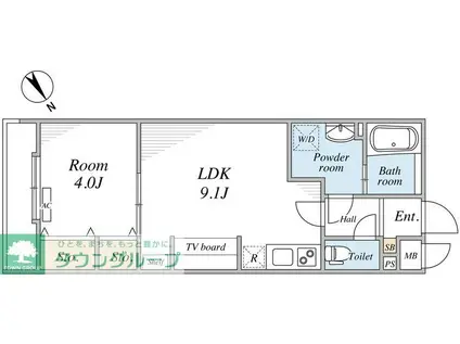 リブリ・船橋IV(1LDK/2階)の間取り写真