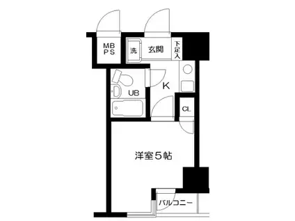 日神パレステージ阪東橋(1K/5階)の間取り写真