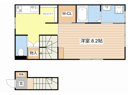 NOBLE(1K/2階)の間取り写真