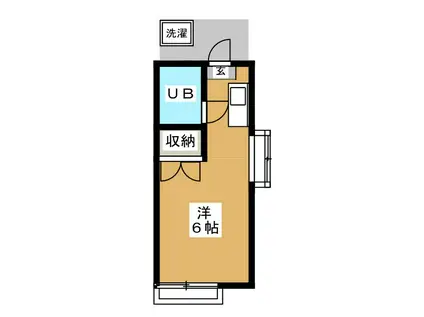 ベルシャトー(ワンルーム/1階)の間取り写真