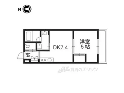 クレドール洛東(1DK/3階)の間取り写真