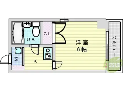 ラ・レジダンス・ド・江坂(ワンルーム/8階)の間取り写真