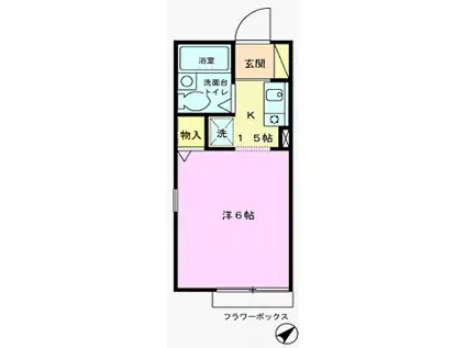 ヒルトップ(ワンルーム/1階)の間取り写真