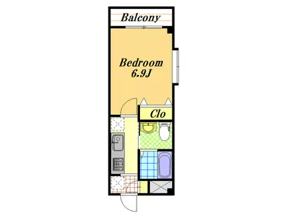 OLIVE(1K/1階)の間取り写真