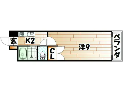 ウインズ浅香I(1K/10階)の間取り写真