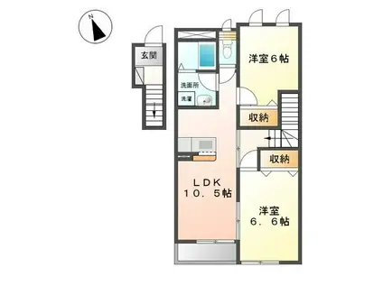 クレスト(2LDK/2階)の間取り写真