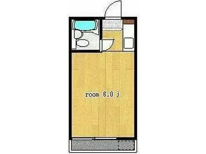 ヴィラ元住吉(ワンルーム/1階)の間取り写真