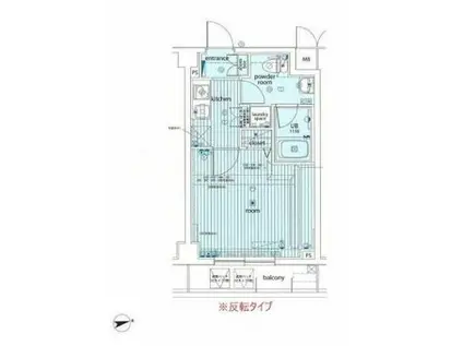 ミリオンガーデン世田谷砧(1K/2階)の間取り写真