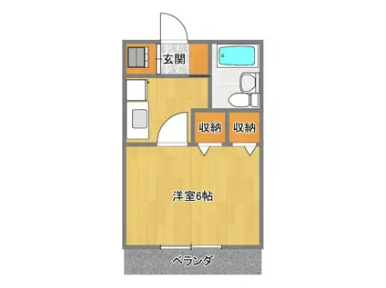 サンハイツ千駄ヶ谷(1K/2階)の間取り写真