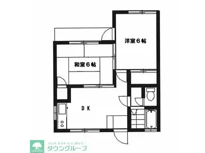 アサマハイム(2DK/2階)の間取り写真