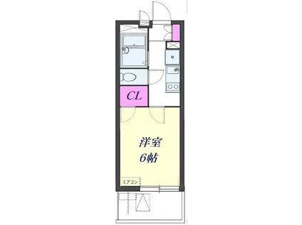レオパレスアムール大宮II(1K/2階)の間取り写真