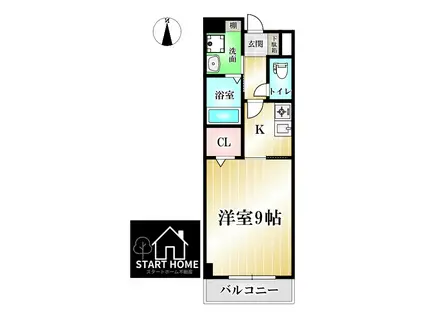 エスポワールらん(1K/3階)の間取り写真