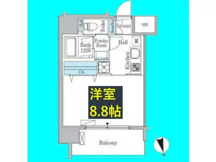 ルーエ池下(1K/10階)の間取り写真