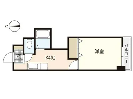 横田第2ビル(1K/4階)の間取り写真