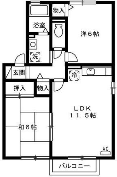 スプリング ヴィラ(2LDK/1階)の間取り写真