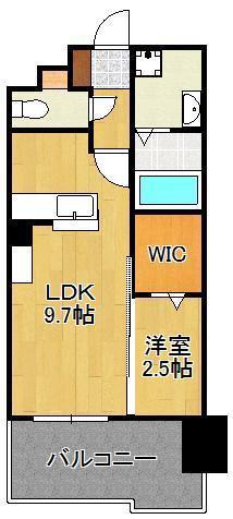グランヒルズ三萩野(1LDK/2階)の間取り写真