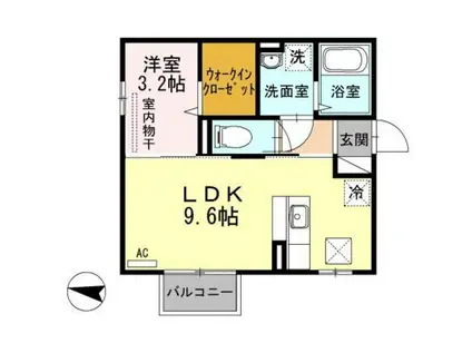 ＪＲ羽越本線 新発田駅 徒歩18分 2階建 築13年(1LDK/1階)の間取り写真