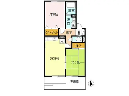 ファミール北山本(2LDK/1階)の間取り写真