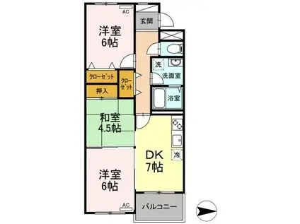 エス・プワール(3DK/3階)の間取り写真