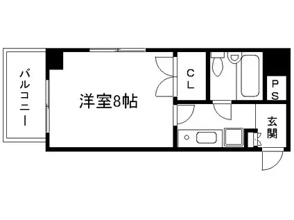 デトムワン今出川通(1K/3階)の間取り写真