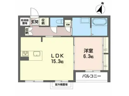 メゾンマスト名須川 B棟(1LDK/2階)の間取り写真