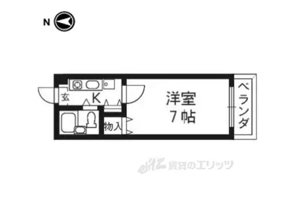 インペリアル桜(1K/3階)の間取り写真