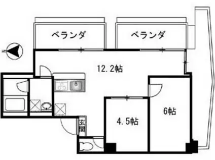 カーサ大岡山(2LDK/10階)の間取り写真
