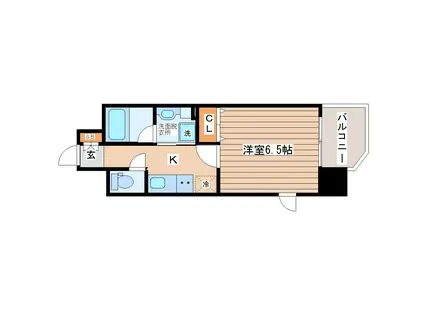 LIVE CASA 仙台長町(1K/2階)の間取り写真