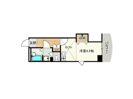 リゾティ城南(ワンルーム/8階)の間取り写真